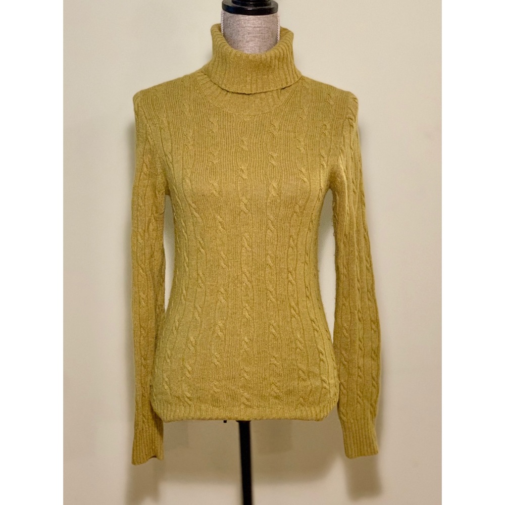 J. Crew Wool/Cashmere Turtleneck Sweater, Olive S